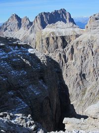 Scenic view of rocky mountains against sky