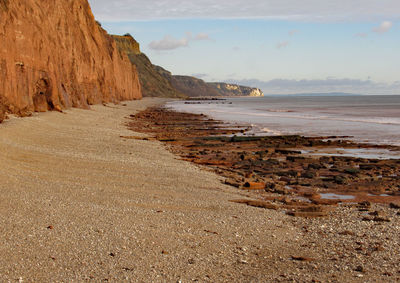 Scenic view of beach against sky