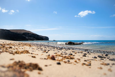 Scenic view of beach against sky