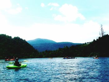 Boats sailing in sea