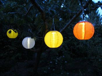 Low angle view of lanterns hanging on lantern