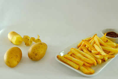 High angle view of food on plate
