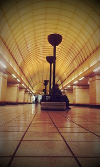 Illuminated railroad station