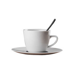 Close-up of coffee cup against white background