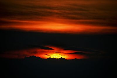 Scenic view of dramatic sky during sunset