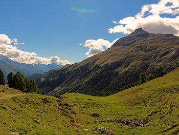 Scenic view of mountains against sky