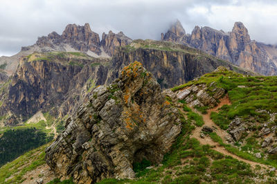 Scenic view of rocky mountains against sky