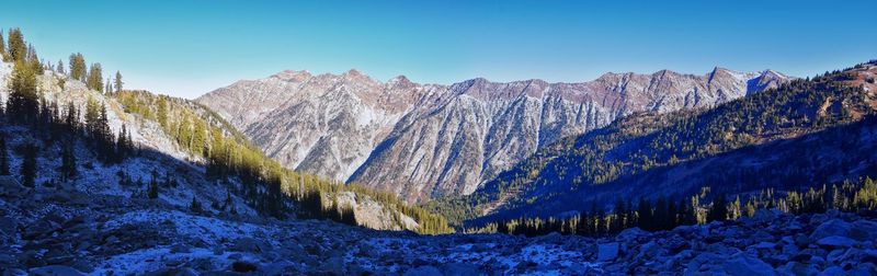 White pine lake trail salt lake valley in little cottonwood canyon, wasatch rocky mountain utah