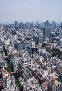 High angle shot of cityscape