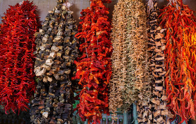 Full frame shot of multi colored vegetables for sale in market