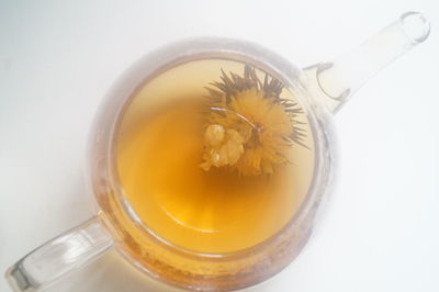 Directly above shot of drink on table