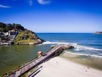 High angle view of beach