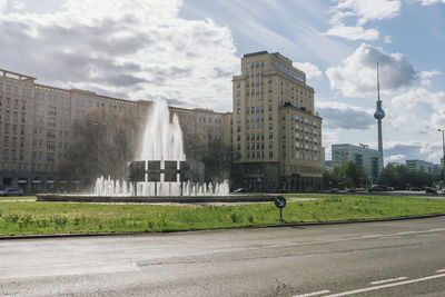 Road passing through city