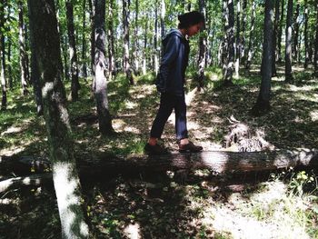 Man standing in a forest