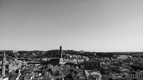 High angle shot of townscape against sky