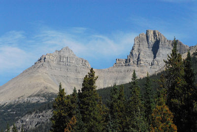 Panoramic view of mountain range against sky