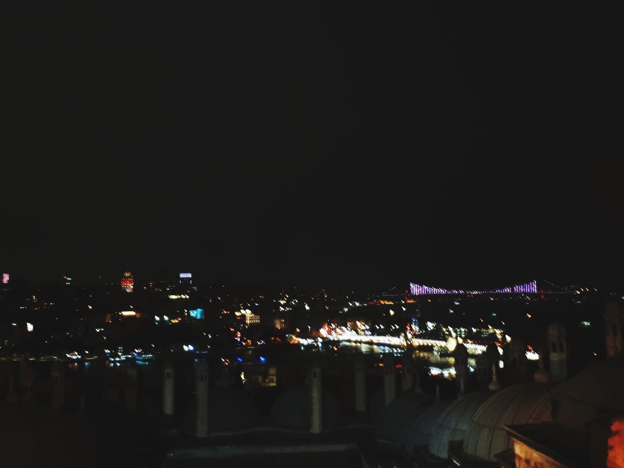 HIGH ANGLE VIEW OF ILLUMINATED CITY BUILDINGS AGAINST SKY