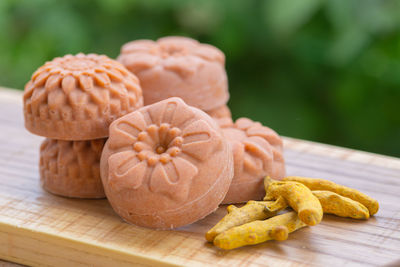 Close-up of food on cutting board