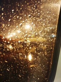 Close-up of water drops on glass