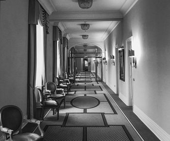 Empty corridor in building