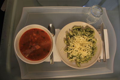 Close-up of food served in plate