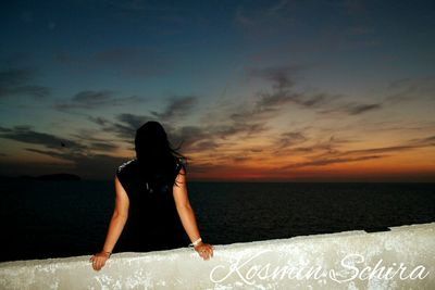 Scenic view of sea at sunset