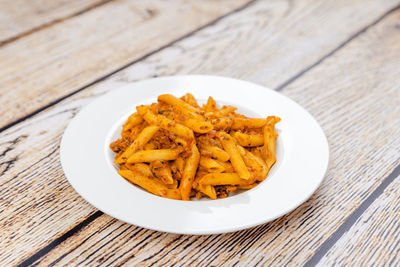 Close-up of food in plate on table