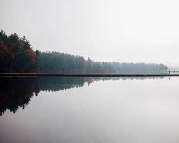 Scenic view of lake against clear sky