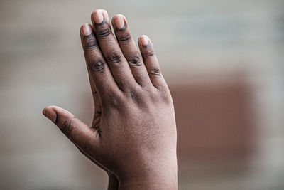 Close-up of human hand
