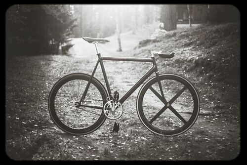 bicycle, transportation, mode of transport, land vehicle, transfer print, auto post production filter, stationary, wheel, tree, day, no people, outdoors, nature, parking, tranquility, parked, tire, abandoned, forest, street