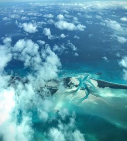 Aerial view of blue sea and clouds