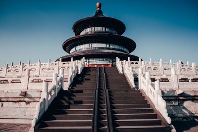 Low angle view of building against sky in beijing china temple