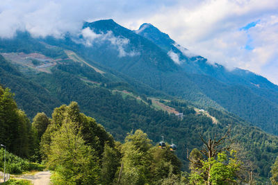 Scenic view of mountains against sky