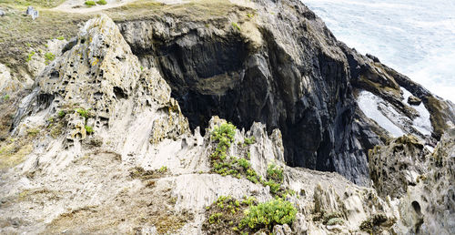 Panoramic view of cave against sky