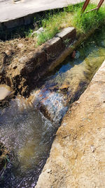 High angle view of stream