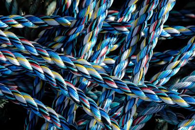 Close-up of blue ropes
