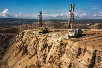 Scenic view of land against sky