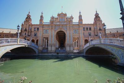 Bridges over canal against plaza de espana