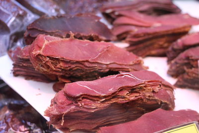 Close-up of meat for sale