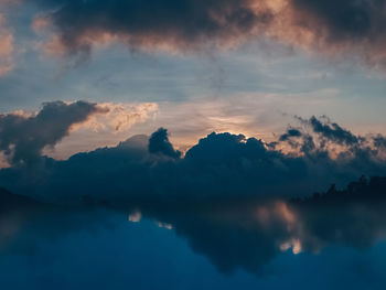 Low angle view of clouds in sky during sunset