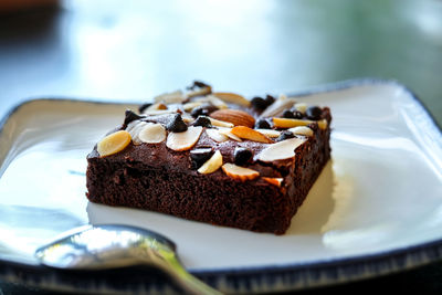 Close-up of cake in plate