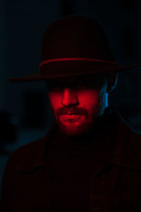 Portrait of man wearing hat