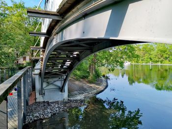 Arch bridge over river