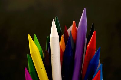 Close-up of multi colored pencils