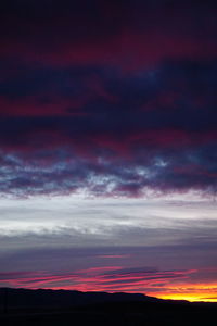 Low angle view of dramatic sky during sunset