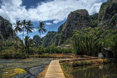 Scenic view of mountains against sky