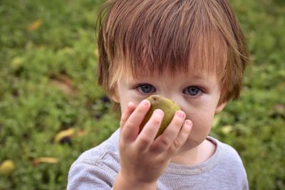 Close-up portrait of cute boy