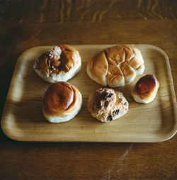 High angle view of food on table