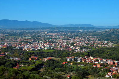 High angle view of townscape against sky