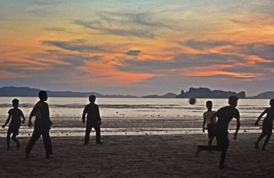 Scenic view of sea at sunset